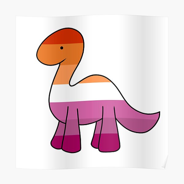 Lesbian Wlw Pride Dino Poster By Vanillagutz Redbubble