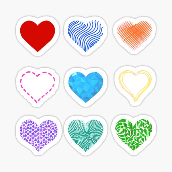 Colourful Heart Stickers (DPD-2537abc) – www.