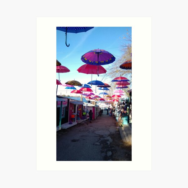 Umbrellas over Canton Art Print