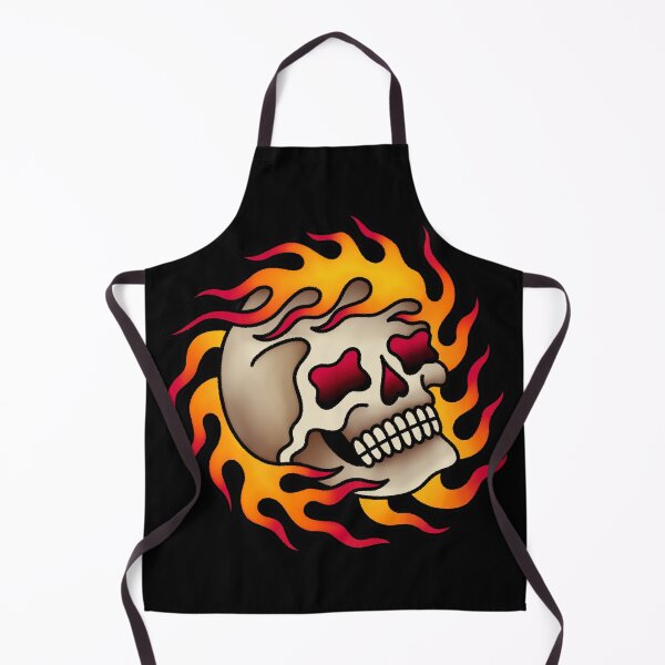 Item preview, Salty-Dog2 American Traditional Flaming Skull designed and sold by Salty-Dog2.