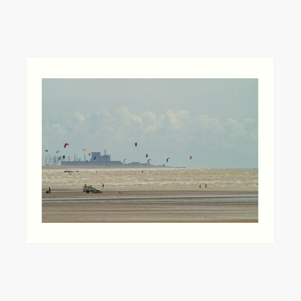 Kiteboarding at Camber Sands Art Print