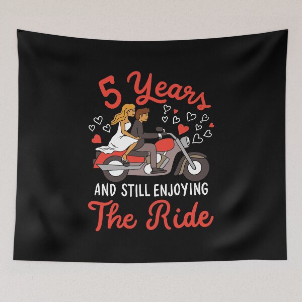 Item preview, 5th Wedding Anniversary 5 Years, Enjoying The Ride designed and sold by haselshirt.