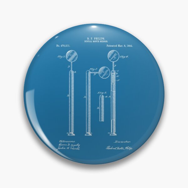 Item preview, Dental Mouth Mirror 1892 patent white designed and sold by InkedArtPrints.
