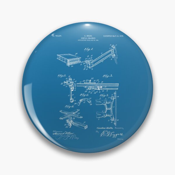 Item preview, Dental Bracket 1905 patent white designed and sold by InkedArtPrints.