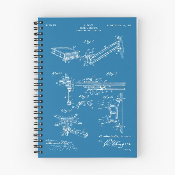 Item preview, Dental Bracket 1905 patent white designed and sold by InkedArtPrints.