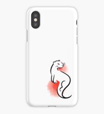 Watercolour Water Cat - Red iPhone Case