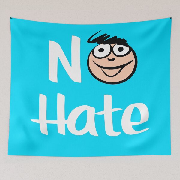 Item preview, No Hate Cute Kawaii  Man Scribble Hair Love the Kid Art designed and sold by ProjectX23.