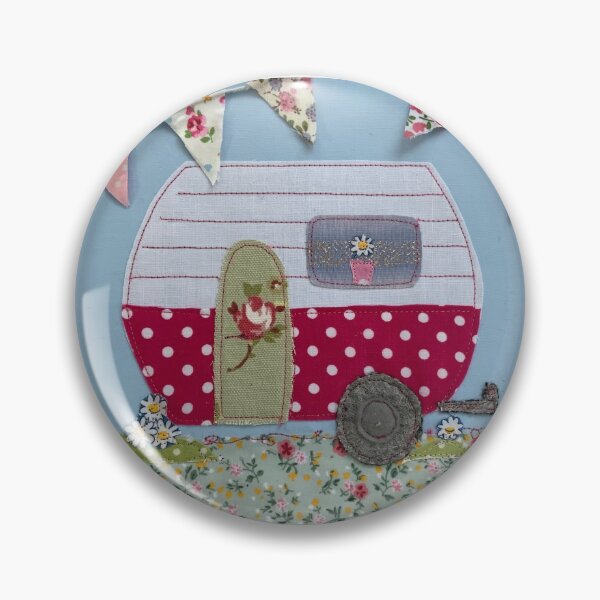 Item preview, #Retro Country Embroidered Caravan Trailer  designed and sold by Leatextileart.