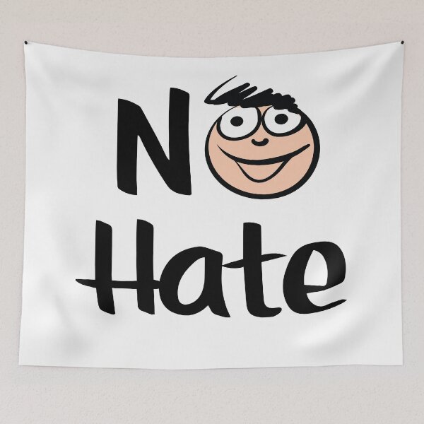 Item preview, No Hate Cute Kawaii  Man Scribble Hair Love the Kid Art designed and sold by ProjectX23.