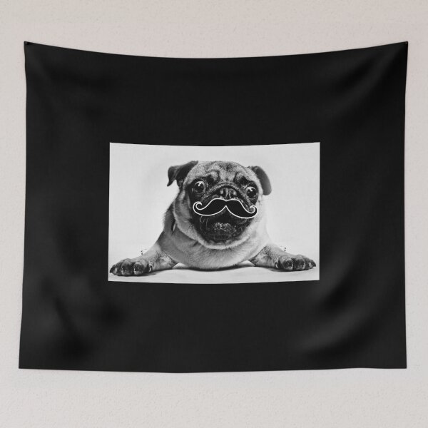 Item preview, Cute Pug Mustache - Funny Dog Beard Gift designed and sold by biNutz.