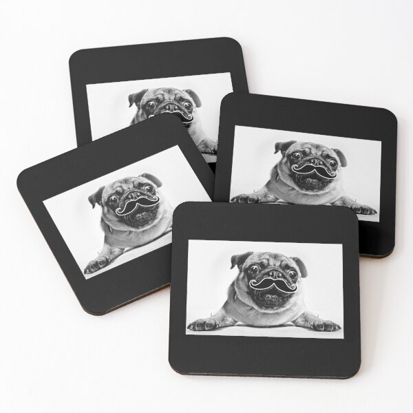 Item preview, Cute Pug Mustache - Funny Dog Beard Gift designed and sold by biNutz.