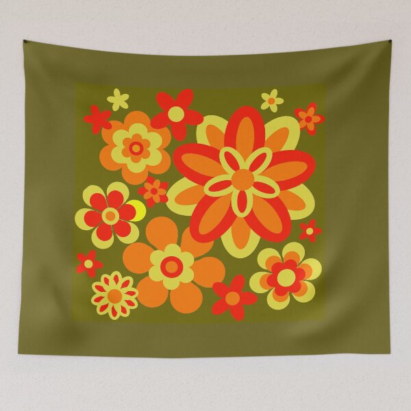Item preview, Seventies Digital Flower Pattern Var 4 in Next Years Colours designed and sold by Heatherian.