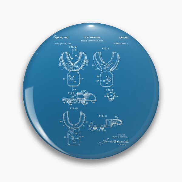 Item preview, Dental Impression Tray 1952 patent white designed and sold by InkedArtPrints.