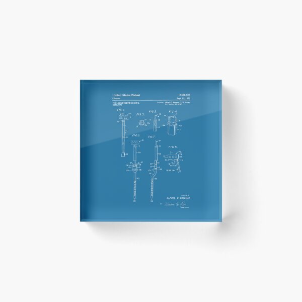 Item preview, Tool for Inserting Dental Implants 1972 patent white designed and sold by InkedArtPrints.