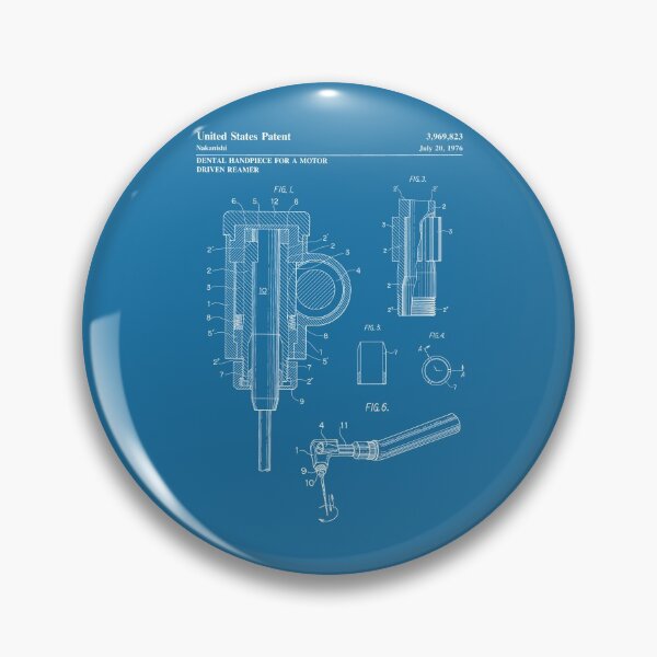 Item preview, Dental Handpiece for a Motor Driven Reamer 1976 patent white designed and sold by InkedArtPrints.