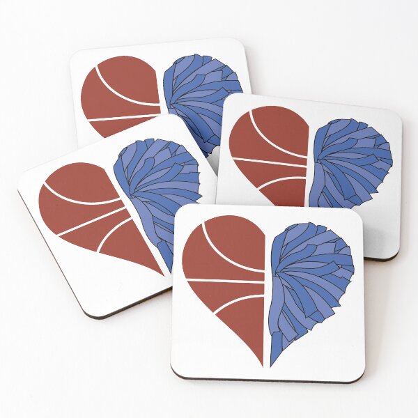 Item preview, Half basketball heart and half blue pom pom heart designed and sold by PepaAnaRB.