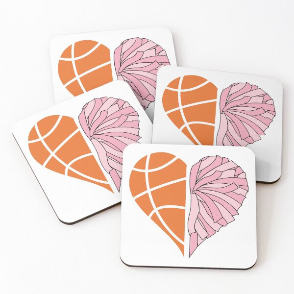 Item preview, Half basketball heart and half pink pom pom heart designed and sold by PepaAnaRB.