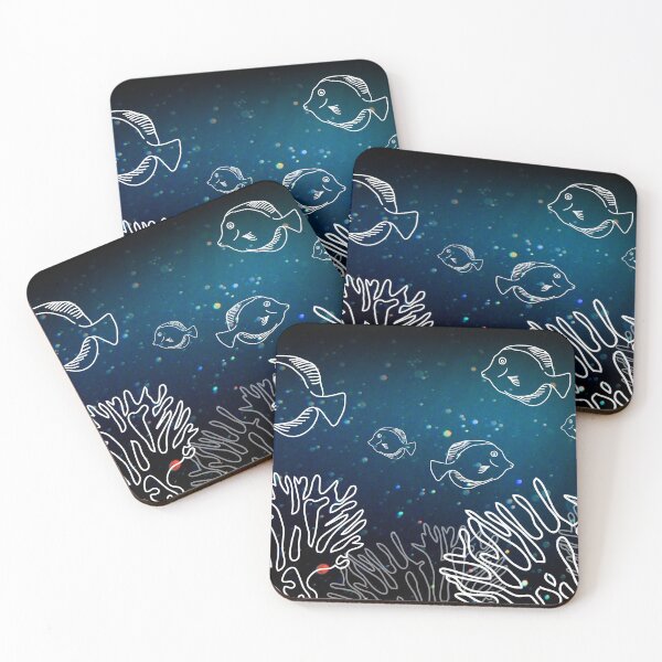 Item preview, SEA LOVE - BLACK - MINIMALIST - FISHES - TROPICAL FISHES  designed and sold by Tropical Blood.