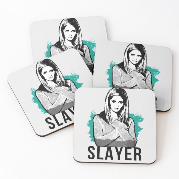 Item preview, Slayer Portrait - Teal with Black Text (BtVS) designed and sold by Vixetches.