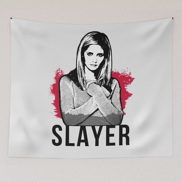 Item preview, Slayer Portrait - Red with Black Text (BtVS) designed and sold by Vixetches.
