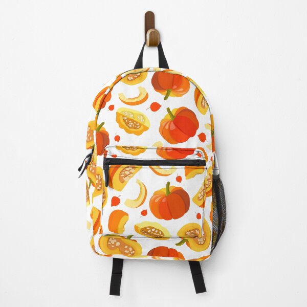 Item preview, Seamless pattern: bright round pumpkins and pumpkin pieces on a white background designed and sold by IrinaSenkova.