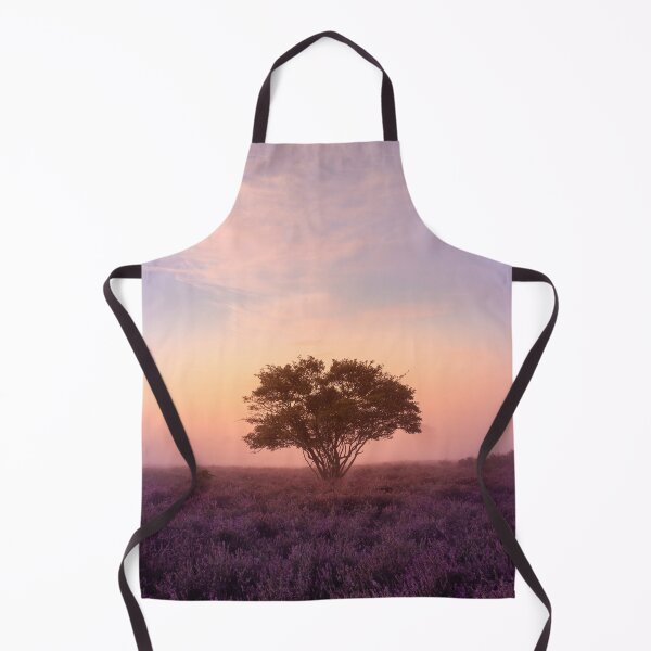 Item preview, Lonely tree on a foggy dawn in the Dutch heathlands designed and sold by michieldros.