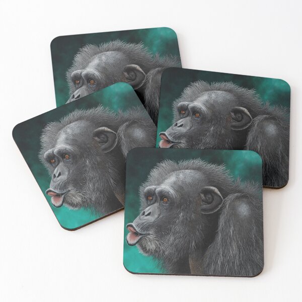Item preview, Pucker up sweetie chimpanzee portrait painting designed and sold by Debra Dickson.