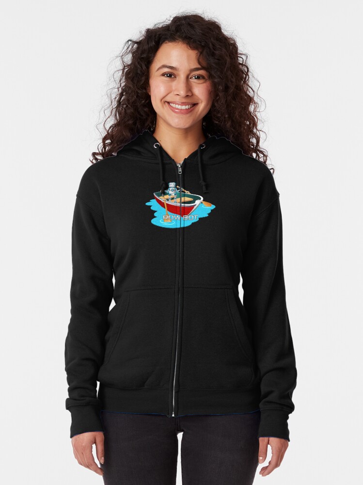 Alternate view of Row Bot. Zipped Hoodie