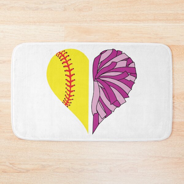 Item preview, Half softball heart and half purple pom pom heart designed and sold by PepaAnaRB.