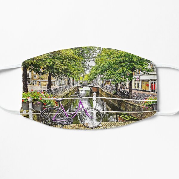 Dutch purple bicycle Flat Mask