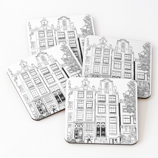 Item preview, Black & White Fine Line Drawing Amsterdam designed and sold by hendrikjan1958.