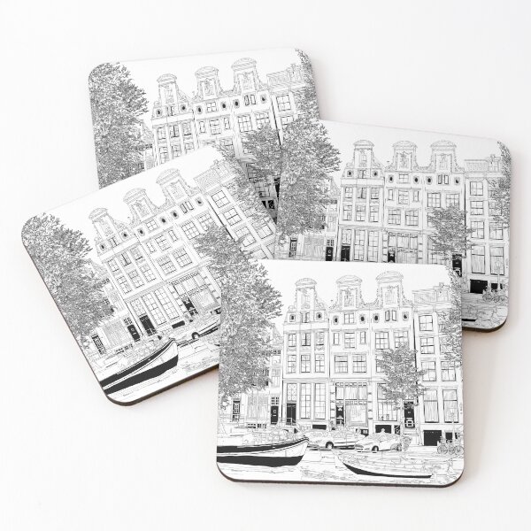 Item preview, Black & White File Line Drawing Amsterdam designed and sold by hendrikjan1958.