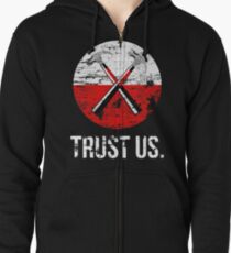 Pink Floyd TRUST US worn Zipped Hoodie
