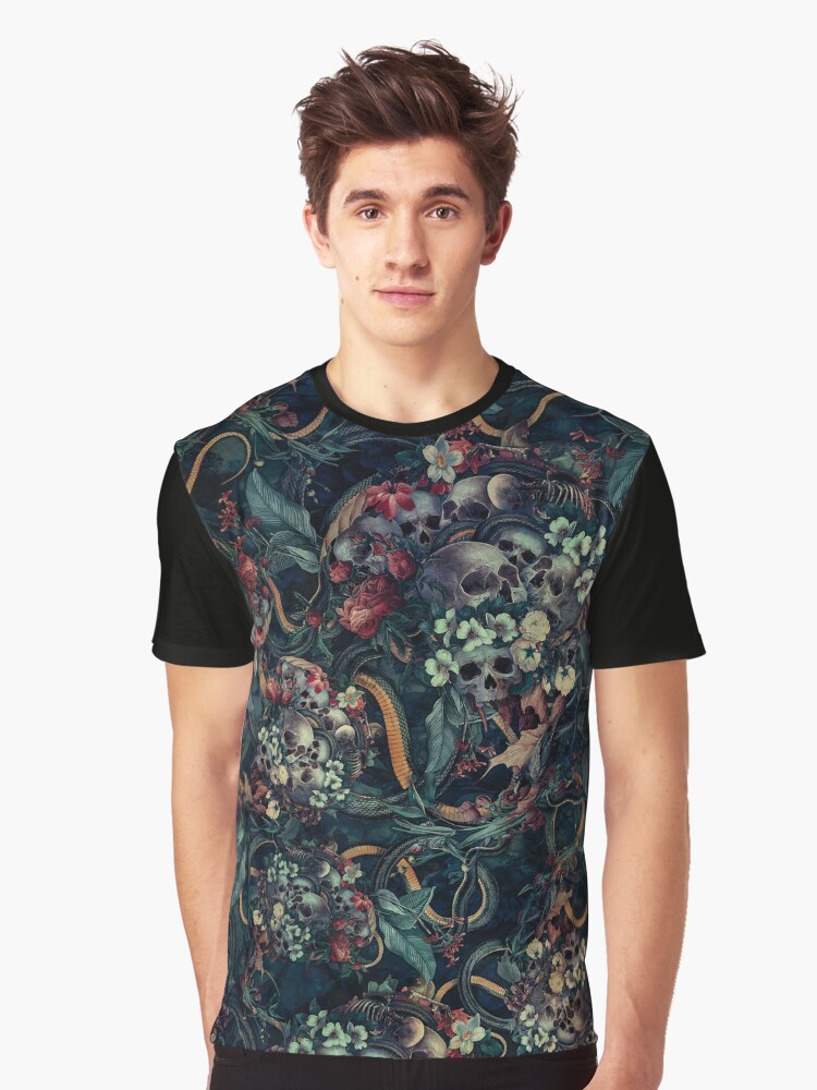 Thumbnail 1 of 5, Graphic T-Shirt, Skulls and Snakes designed and sold by rizapeker.