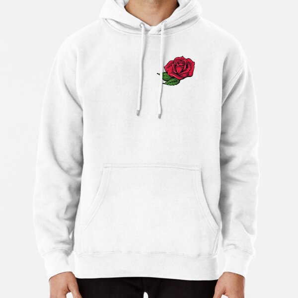 rose embroidered hoodie