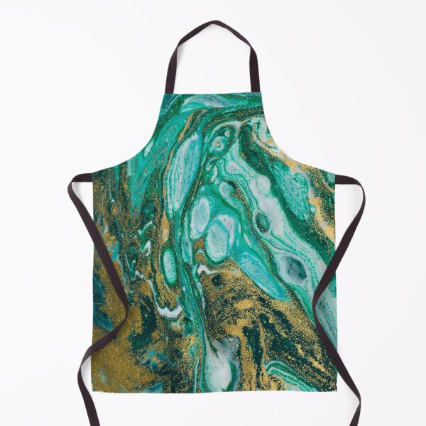 Item preview, Murky Marble Swirls of Turquoise Teal and Gold Glitter Abstract Pattern designed and sold by Alicia Chee.