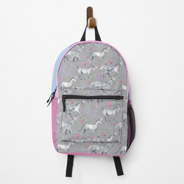 "Unicorns and Stars on Soft Grey" Backpack for Sale by micklyn Redbubble