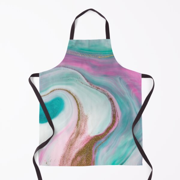 Item preview, Mystical Marble Swirls of Turquoise Teal Pink White and Gold Glitter Abstract Pattern designed and sold by Alicia Chee.