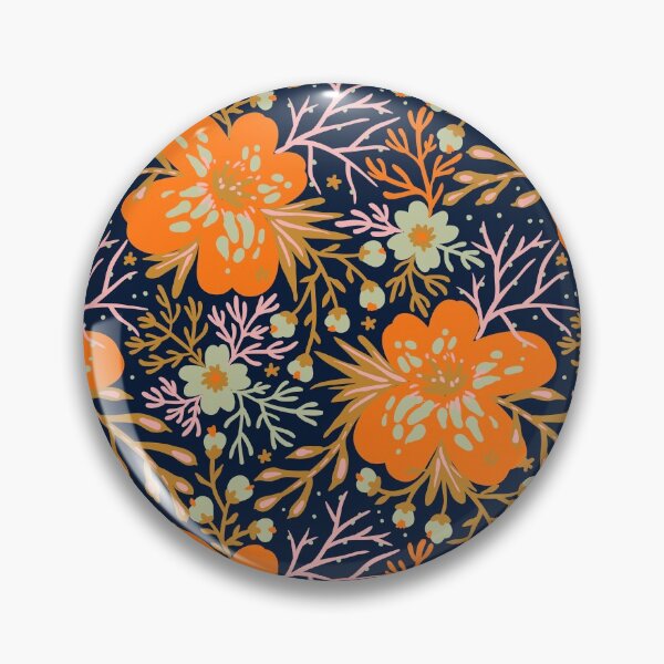 Item preview, Vibrant orange flower pattern  designed and sold by AllPrintsAndArt.