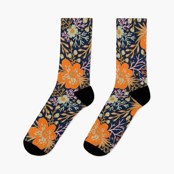 Item preview, Vibrant orange flower pattern  designed and sold by AllPrintsAndArt.