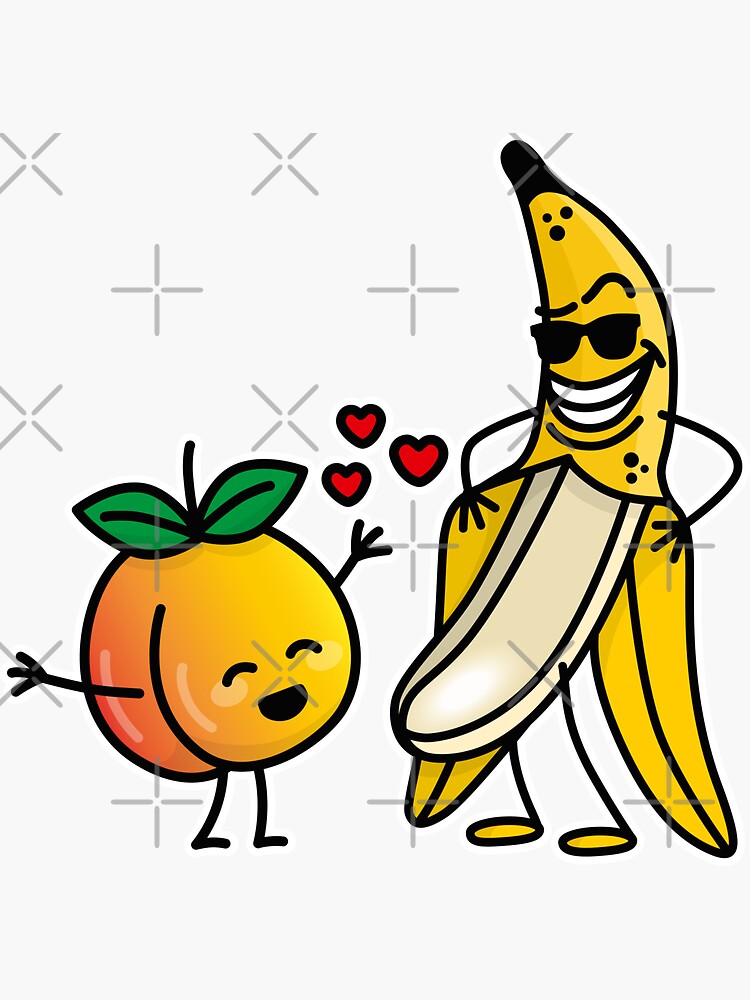 Sticker for Sale mit "Pfirsich Banane lustige Paare sex Valentinstag" von  LaundryFactory | Redbubble