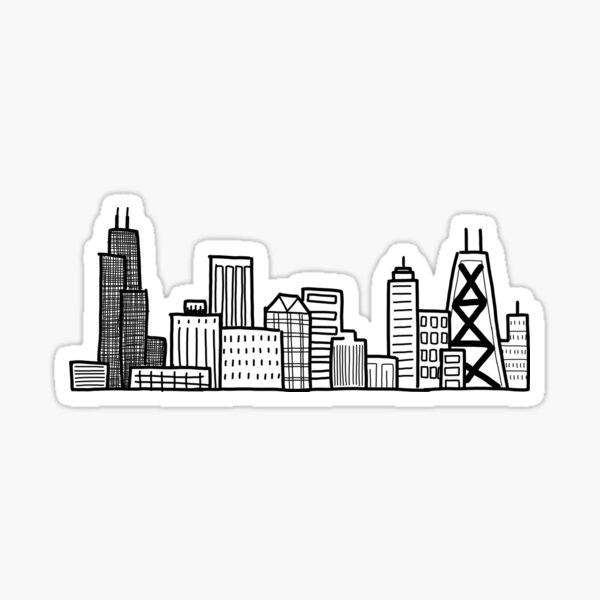 Chicago skyline design Sticker