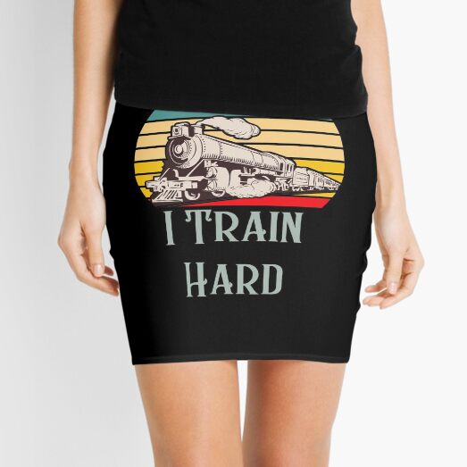Item preview, I train hard - retro fun train lover, train nerd or locomotive fan  designed and sold by HaychGee.