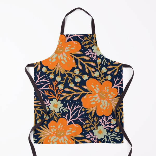 Item preview, Vibrant orange flower pattern designed and sold by AllPrintsAndArt.