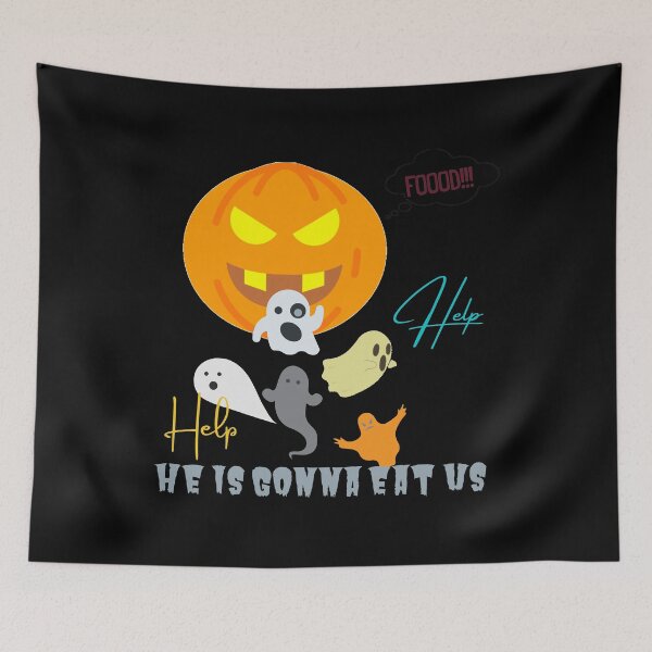 Item preview, HALLOWEEN PUMPKIN EATING GHOSTS  designed and sold by 3Akshithaa.