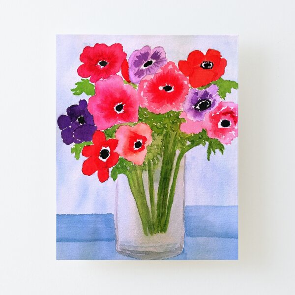 Anemone Arrangement Canvas Mounted Print