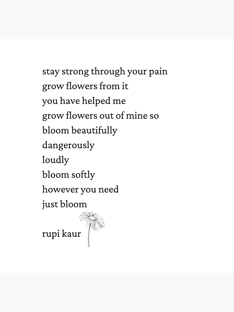 Rupi Kaur- Just Bloom Postcard for Sale by HighSociety00