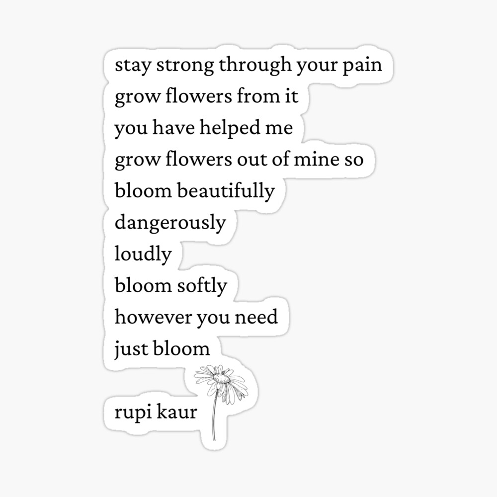 Rupi Kaur- Just Bloom Postcard for Sale by HighSociety00