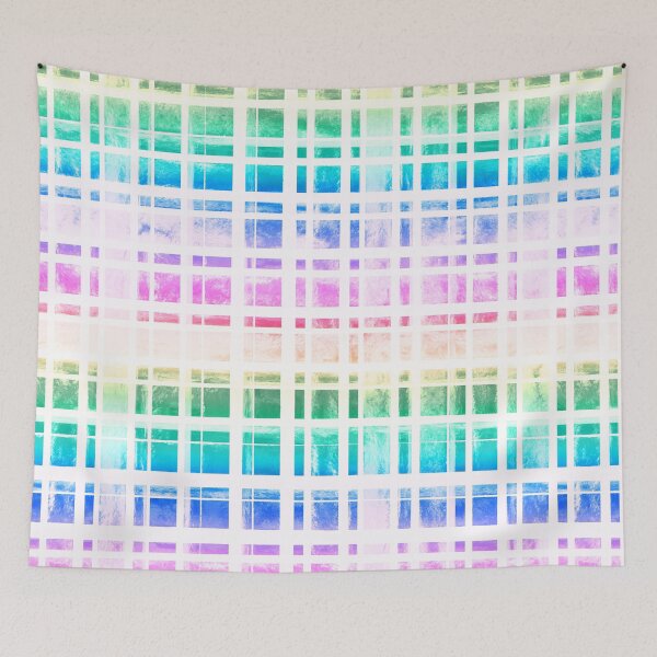 Item preview, Pastel Rainbow Watercolor Gingham  designed and sold by TigaTiga.