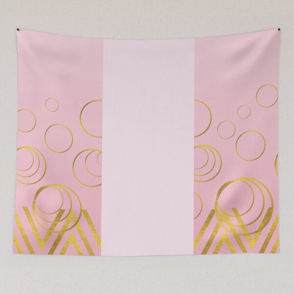 Item preview, Pink pattern with golden illustrations designed and sold by The Pattern Artist.
